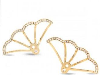 Allurez 0.28ct 14k Yellow Gold Diamond Ear Jacket Earrings With Studs