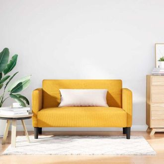 vidaXL Sof&aacute; Loveseat Amarillo Claro 109 Cm Tejido De Pana Vidaxl