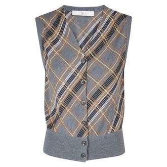 Tela Gilet Dane - - Knitwear - Donna - Grigio - M