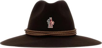 Moncler Wolhoed met brede rand - Dames - Hoeden - Bruin - S - Wol - Accessoires