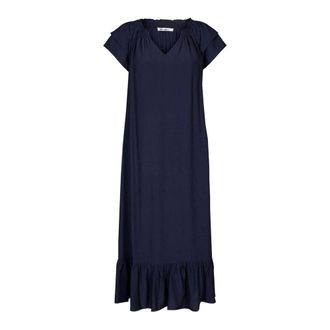 Co'Couture Navy Sunrise Dress with Ruffles - female - CoCouture - Midi Dresses - Blue - XL - Dresses