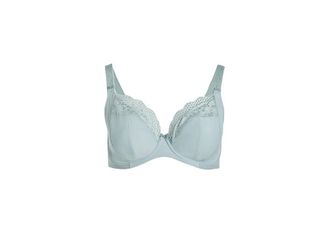 Elomi Lucie Underwire Plunge Stretch Bra Womens Bra Mist : 42DD (US 42DD), Lace/Nylon/Polyester