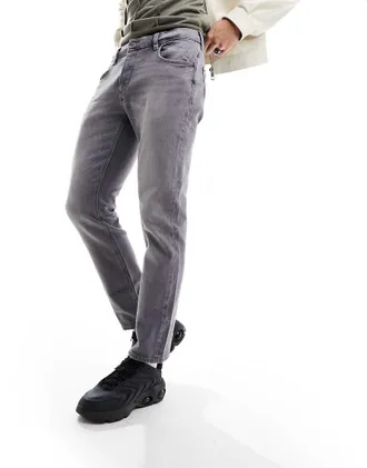 River Island slim fit jeans in light gray wash