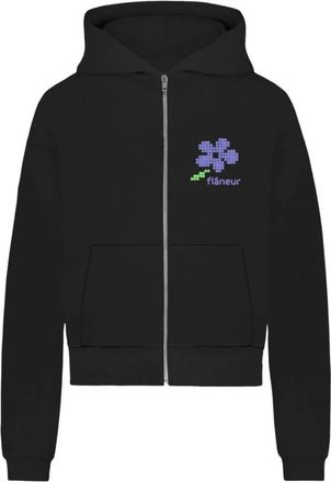 Flaneur Pixel Flower Zip-Up Jas - Heren - Vesten met rits - Zwart - M - Hoodies & sweatvesten