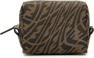 Fendi Pre-owned Fendi Sarah Coleman Small Zucca Canvas Vertigo Cosmetic Pouch Ladies IDAJV3111LST2SS2