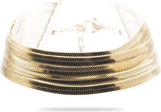 Freddy Bracciale multi-filo in acciaio gold con catena a serpente