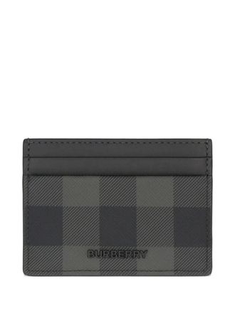 Burberry check card holder - Grey