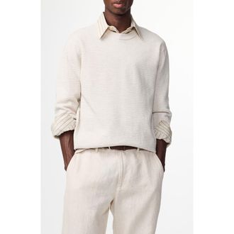 Nn.07 Fabian 6686 Organic Cotton Crewneck Sweater in Ivory at Nordstrom Rack, Size X-Large