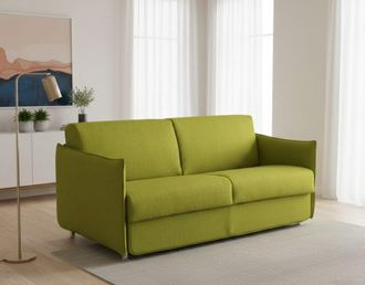 Dmora Dmora - Sof&aacute; Fijo 2 Plazas Varedo, Sof&aacute; Lineal Para Sal&oacute;n, Acolchado, Desenfundable, Calidad 100% Made In Italy, 180x95 H90 Cm, Verde