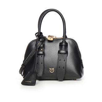 Pinko Schoudertas met gespdetail - Dames - Handtassen - Zwart - ONE Size - Katoen - Tassen