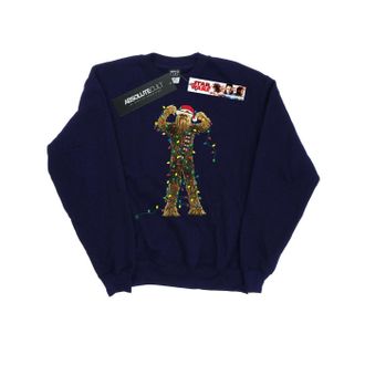 Star Wars Heren Chewbacca Kerstverlichting Sweatshirt (Marineblauw)