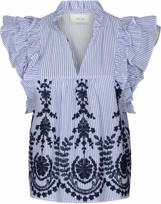 Neo Noir Blouse - Dames - Blouses - Blauw - XS - Overhemden