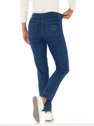 Casual Looks Bequeme Jeans CASUAL LOOKS, Damen, Gr. 36, Normalgr&ouml;ssen, blau (blau, stone, washed), 80% Baumwolle, 19% Polyester, 1% Elasthan, unifarben, lang, Jean