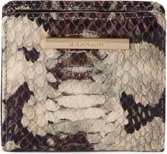 Brahmin Jane Snakeskin Embossed Leather Bifold Wallet in Feline at Nordstrom
