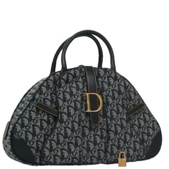 Dior Pre-owned Vintage Trotter Canvas Handtas - Dames - Pre-owned - Blauw - Maat: ONE Size