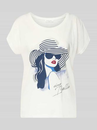 Christian Berg T-Shirt aus Baumwoll-Viskose-Mix mit Motiv-Print in Offwhite, Gr&ouml;&szlig;e XXL