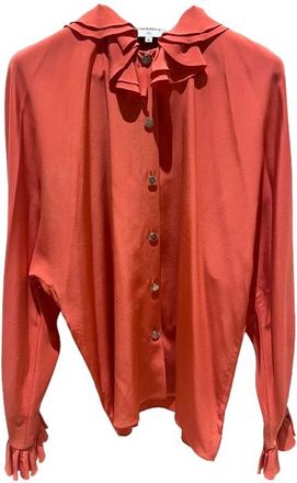 Chanel Orange Silk Blouse 2020 Size 40