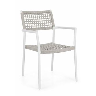 Konte Design Juego de 4 sillas con reposabrazos en color blanco