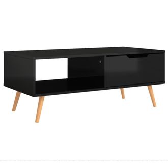 vidaXL Vidaxl - Mesa De Centro Madera Ingenier&iacute;a Negro Brillante 100x49,5x43 Cm
