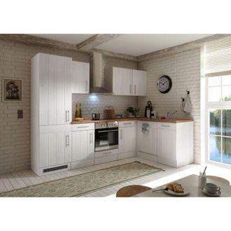 Respekta Cucina angolo cottura cucina rustica in larice bianco Anton 280 x 172 cm Respecta