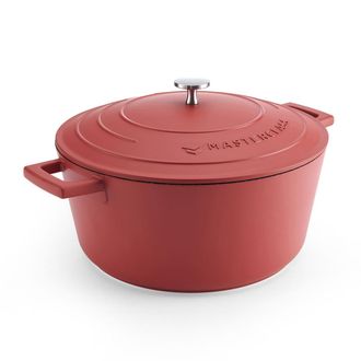 MasterClass Masterclass Cacerola Grande Con Tapa 5 L/28 Cm, Aluminio Fundido Ligero, Apto Para Inducci&oacute;n, Horno Y Horno, Color Rojo