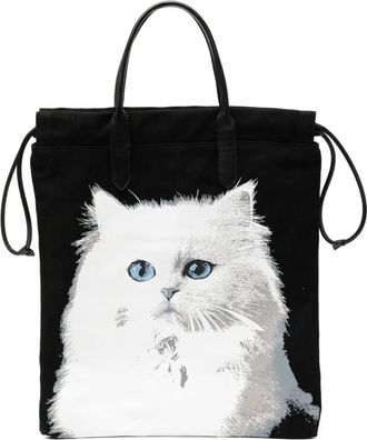 Karl Lagerfeld Ikon Choupette Rev NS tote bag - Zwart