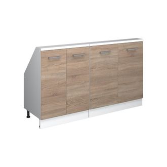 Vicco Armario De Cocina Para Techo Inclinado R-line, Sonoma/blanco, 140 Cm Lote De 2, Vicco