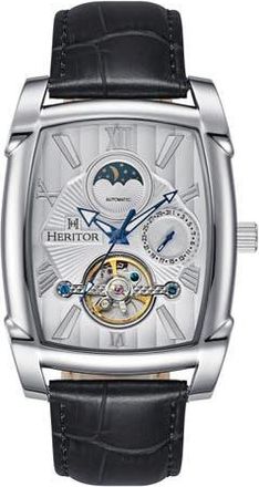 Heritor Valentin Mens Automatic Watch with Date in Silver at Nordstrom