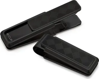M Clip Stainless Steel Herringbone Money Clip in Black at Nordstrom
