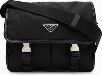 Prada Borsa a Tracolla - Heren - Schoudertassen - Zwart - ONE Size - Leer - Tassen
