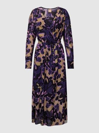 HUGO BOSS Kleid mit Allover-Muster Modell Demaia in Pflaume, Gr&ouml;&szlig;e 32