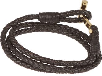 Tom Ford Logo Plaque Braided Bracelet