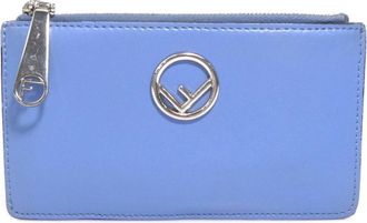Fendi Blue Leather Coin Purse/Coin Case (Pre-Owned)