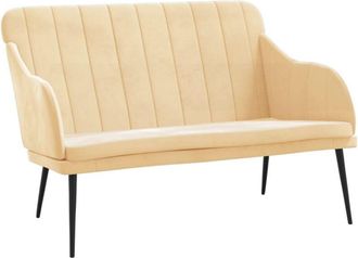vidaXL Banco De Terciopelo Color Crema 110x76x80 Cm Vidaxl