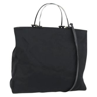 Gucci Pre-owned Tote Bags, female, Black, Size: ONE SIZE Pre-owned Vintage Nylon Tote