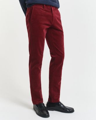 GANT Men Slim Fit Corduroy Chinos (32/34) PLUMPED RED