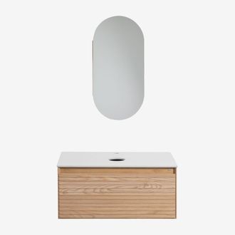 Sklum Sklum - Conjunto De Mueble De Ba&ntilde;o En Madera De Fresno Tedrik
