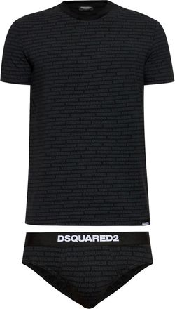 Dsquared2 Set di T-shirt con stampa logo - Nero