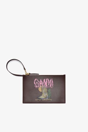 Ganni Brown Bou Flat Pouch with Western Boot