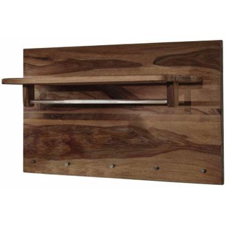 Massivmoebel24 toronto 146 Appendiabiti in legno di sheesham - decapato / smoked cherry 100x32x60