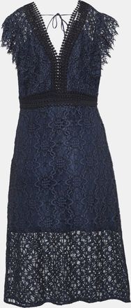 Sandro Navy Blue Emeline Lace Midi Dress