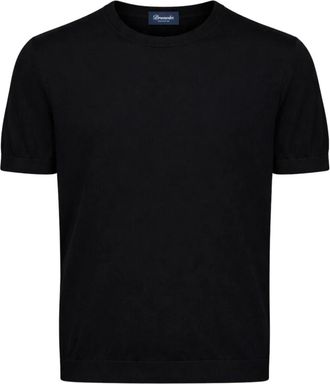 Drumohr T-shirt met korte mouwen - Heren - T-shirts - Zwart - M - Katoen - Tops