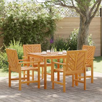 Berkfield Home 4 Piece Garden Dining Set Solid Wood Acacia in Brown