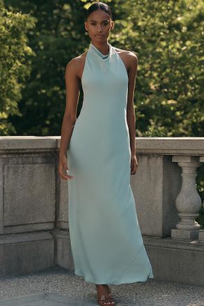 Maeve Jamie Satin Halter Maxi Dress by Maeve