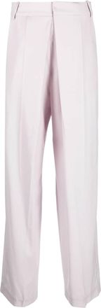 Low Classic pleat-detail cotton tailored trousers - women - Wool - M - Purple