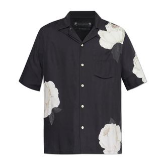 AllSaints Alberic Shirt - Heren - Korte mouwen Overhemden - Zwart - S - Overhemden