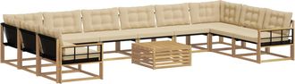vidaXL Conjunto De Sof&aacute;s De Exterior 11 Uds. Y Beige Vidaxl