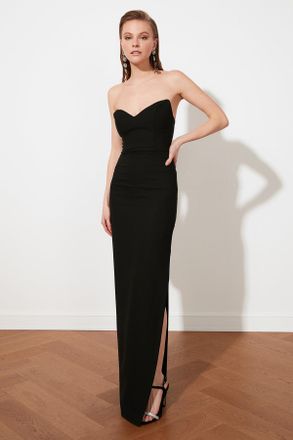 Trendyol Mode Vooruit Avond- & Prom Jurk in Bordeauxtint