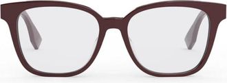Fendi Square Full Rim Eyeglasses - Bordeaux