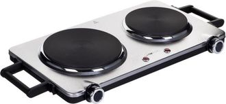 Clatronic Placa De Cocci&oacute;n Doble Clatronic De Acero Inoxidable 2 Placas 2500w Placa El&eacute;ctrica Placas Con Protecci&oacute;n Contra Sobrecalentamiento Dkp 3668 E